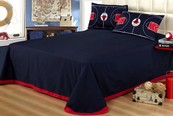 Blue Red Chicago Bulls 23 Michael Jordan Basketball Bedding Set