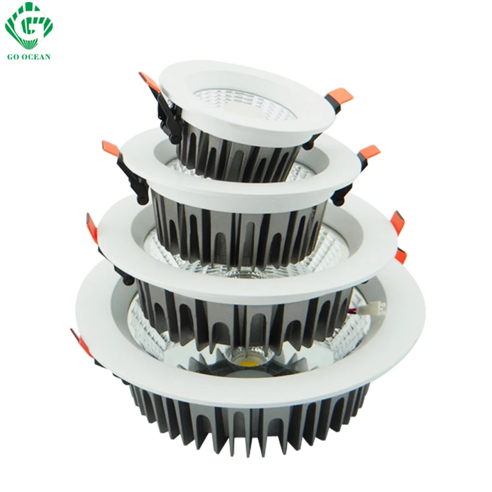 Светодиодные светильники Downlight Downlight LED 7W 12W 20W 30W 40W 85-265V с подсветкой светодиодные утопленные COB потолочные светильники для ванной комнаты