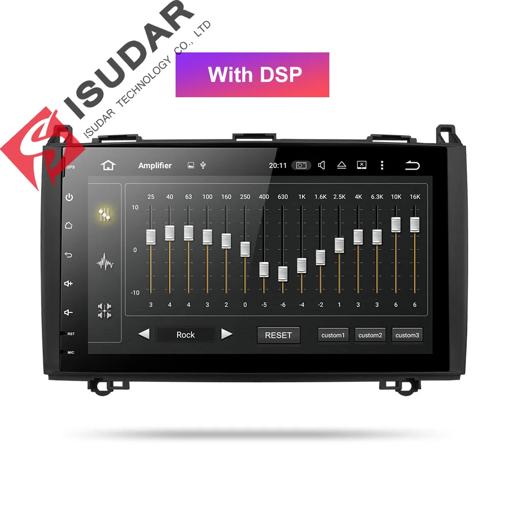 Isudar Штатня Навигация Автомагнитола мультимедиа 2 Din c 9 Дюймовым Экраном на Android 8.1.0 для Mercedes/Benz/Sprinter/Viano/Vito/B-class/B200/B180 с Поддержкой CANBUS канбус и Встроенным Микрофоном - Цвет: With DSP