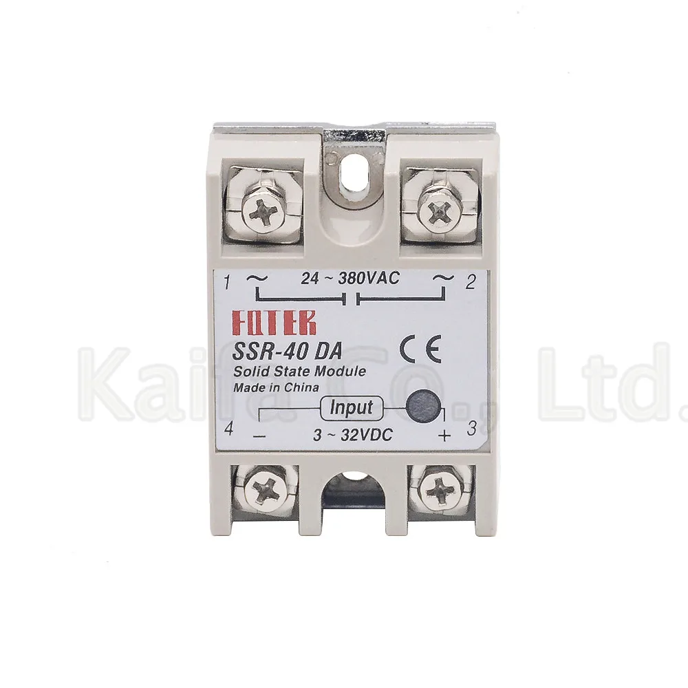 Industrial Solid State Relay SSR 40A with Protective Flag SSR-40DA 40A DC control AC photo