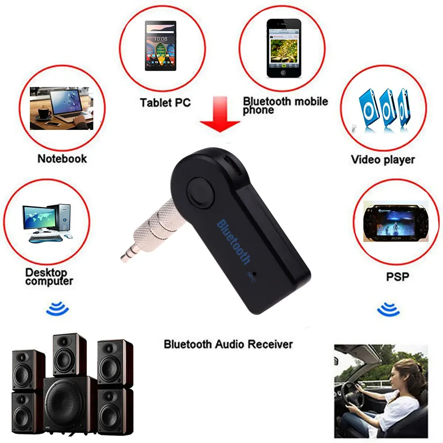 

Bluetooth Receiver AUX Audio 3.5mm Stereo Muisc Wireless Receivers For Car Speaker Headphone Bluetooth Adapter