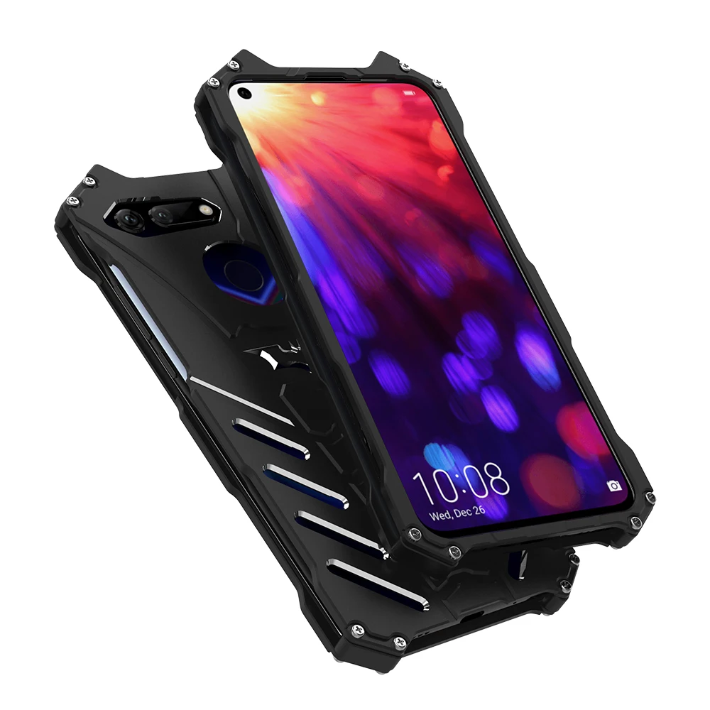 

Shockproof Metal Case For Huawei Honor 20 Pro View 20 V20 20i 20S hard Cover Heat Dissipation Aluminum Outdoor Sports+Straps