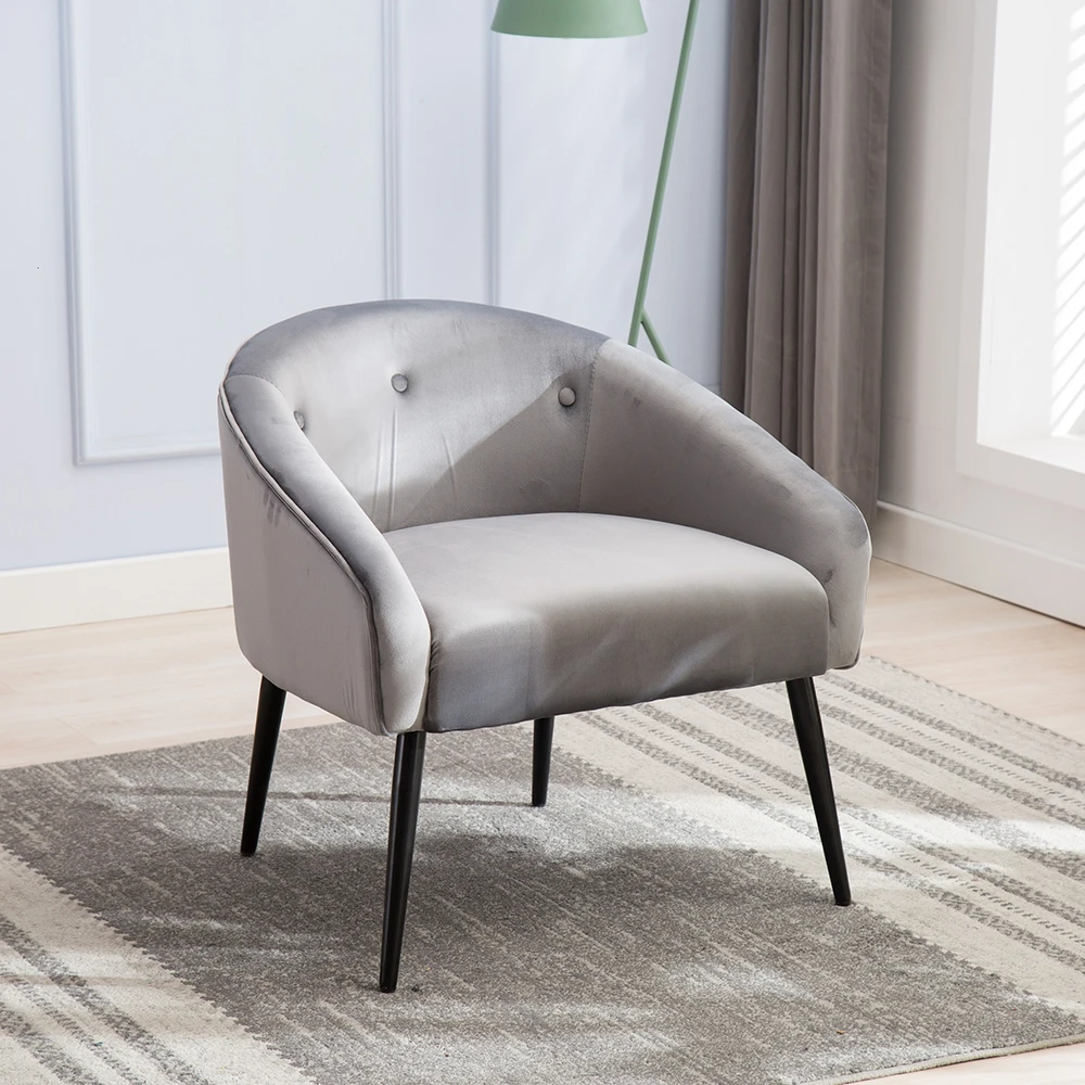 Середина век стиль изогнутые бархатные акценты стул превосходные материалы высокого качества стальная рама стулья подходят для дома отеля