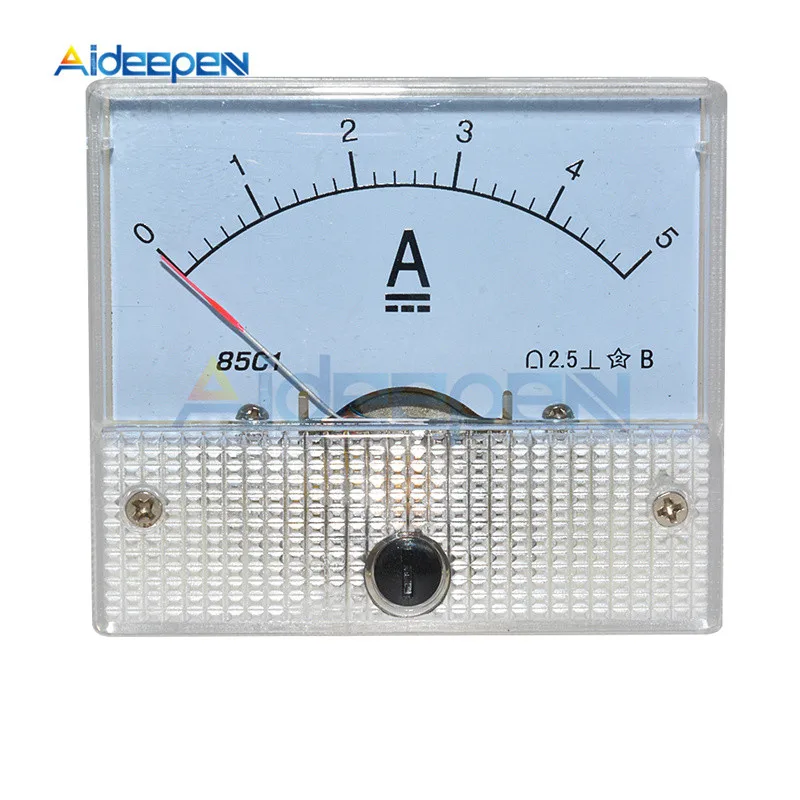 DC Аналоговый вольтметр измеритель тока панель 5A 10A 30 в 50 в 85C1 указатель Панель Amp Вольт Напряжение тока цифровой дисплей - Цвет: 0-5A