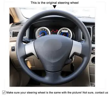 

Puou Black Artificial Leather Car Steering Wheel Cover for Toyota Corolla 2009-2013 Matrix 2009-2010 Auris 2007-2009 Free shippi