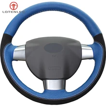 LQTENLEO синий кожаный черный замшевое рулевое колесо Крышка для Ford Focus 2 2005-2011(3 Спицы) Focus 3 2012- фокус RS 2008-2011