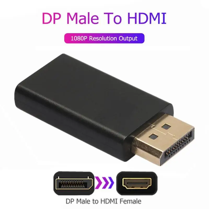Адаптер для кабеля DP Male HDMI Female конвертер 1080P со встроенным чипом преобразования