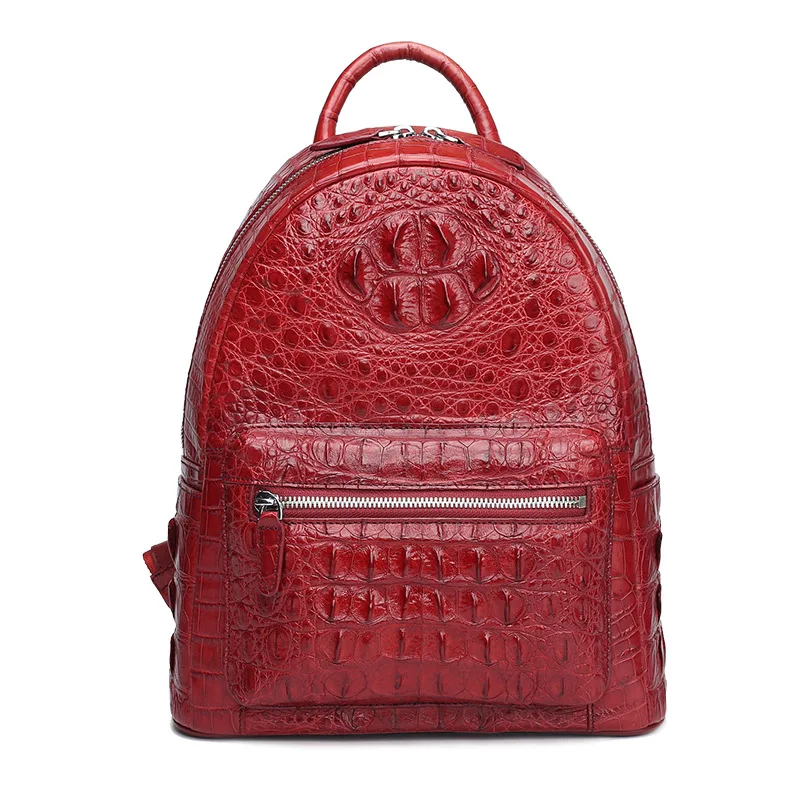 2019 New 100% Crocodile Leather Shoulder Pack Backpack