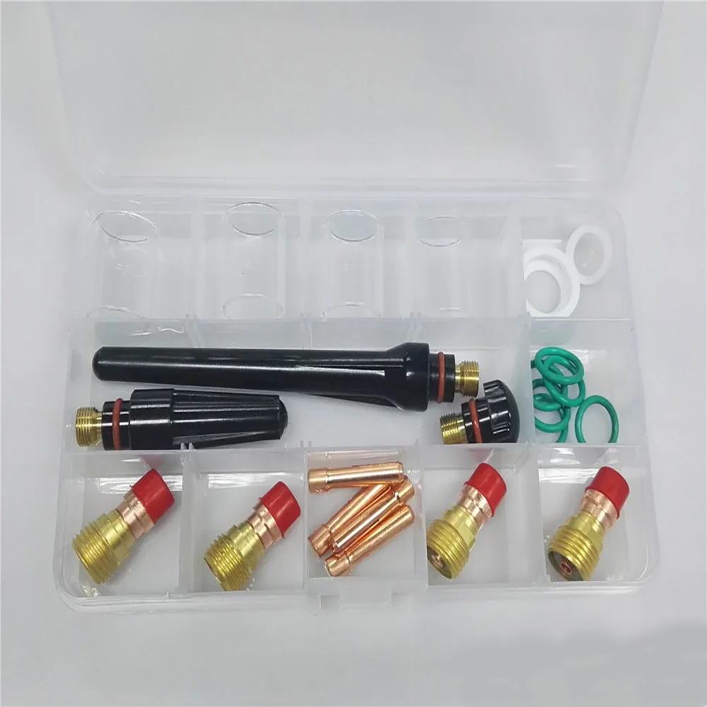 23 шт. wig сварочная короткие газа объектив #10 Pyrex чашка комплект для TIG WP 17/18/26