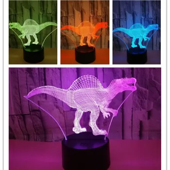 

Dinosaur 3D Led Night Light 7 Color LED Desk Lamp USB Touch Remote Amazing Visualization Optical Illusion Kid's Gift