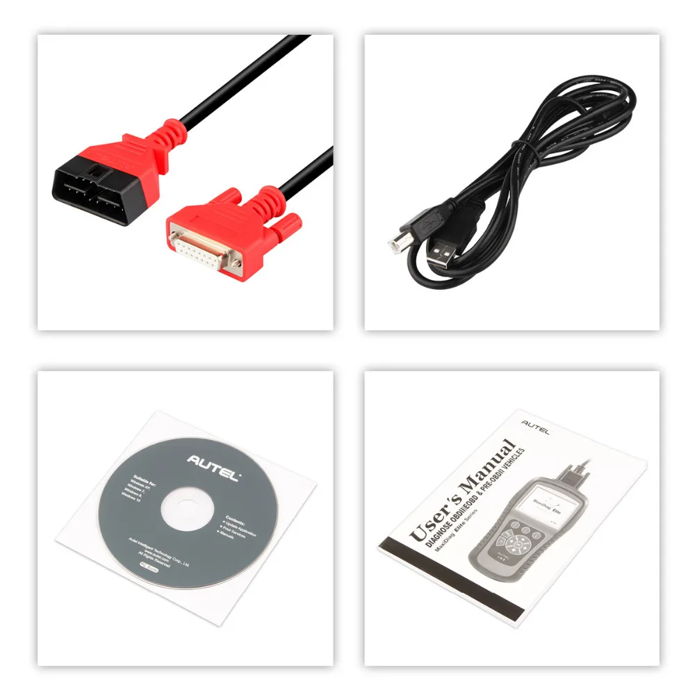 Autel MaxiDiag Elite MD802 OBD2 Auto Scanner Diagnostic Tool OBD 2 Car Diagnostic Scanner Eobd Auto