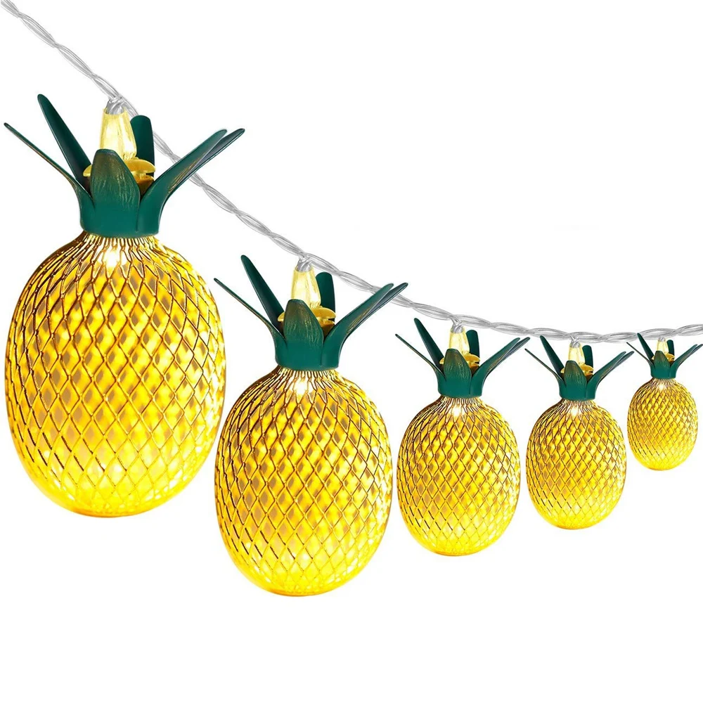 

LED Iron Pineapple Fairy String Light Garlands USB / Battery Ananas Christmas Wedding Garland Garden Tree Outdoor Decoration
