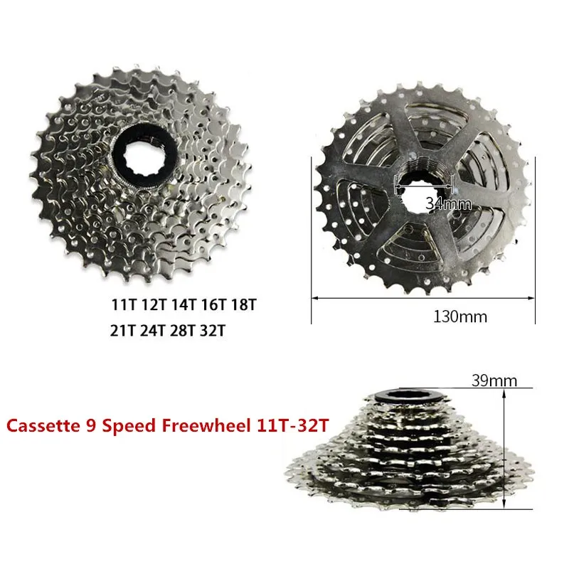 Кассета 7 s/8 s/9 s/10 скорость велосипедная обгонная муфта стальная дорога MTB Горный Велоспорт 11 T-34 T неуказательный маховик CZF006 - Цвет: 9S 11Tto32T