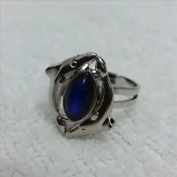 

super quality double DOLPHINS mood rings open mouth change color ring Adjustable