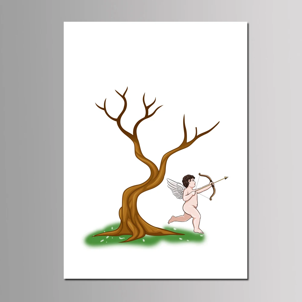 1PC 50*70cm Multi Size Canvas Painting Kids First Communion Souvenir Party Decoration DIY Fingerprint Tree Guest Book With Ink - Цвет: SC-23