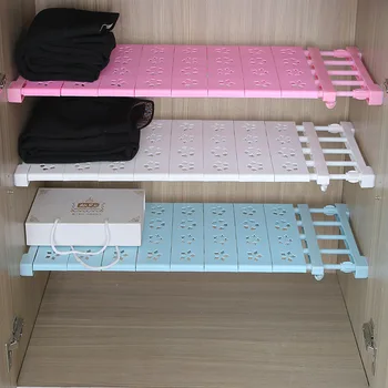 

Adjustable Closet Organizer Storage Shelf Wall Mounted Kitchen Storage Rack Cabinet Holders Wardrobe Shelf Bathroom Organizer