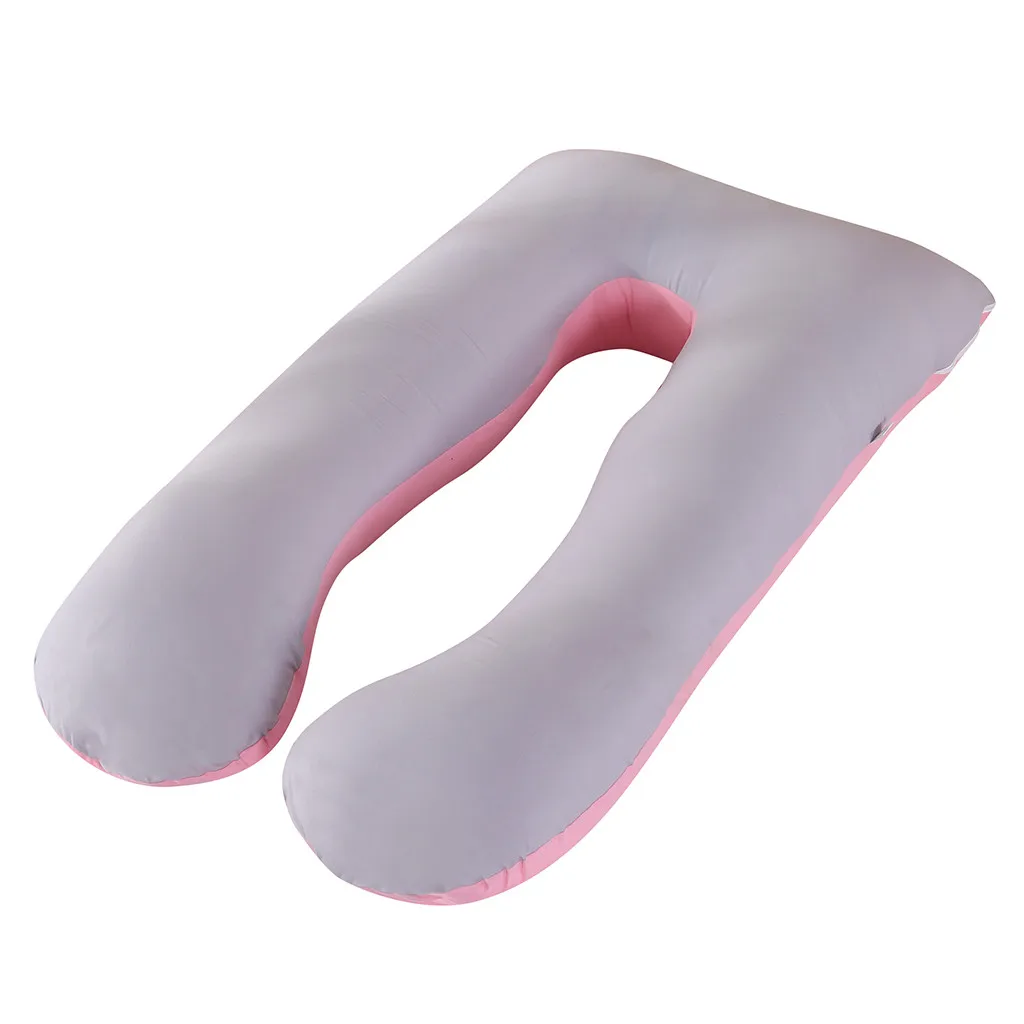 Новая однотонная Подушка для сна для беременных женщин, хлопковая наволочка, u-образные подушки для беременных боковые шпалы, постельные принадлежности