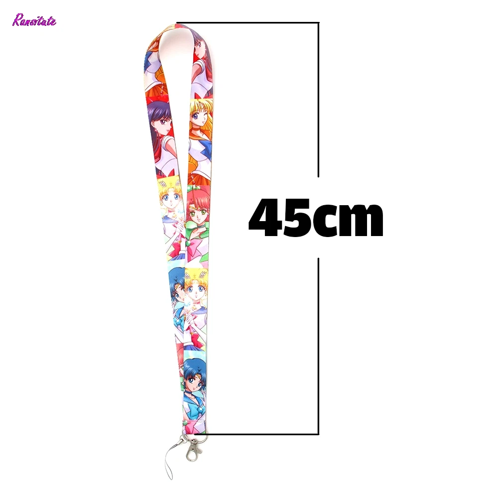 

Ransitute cartoon sailor moon neck lanyards for keys glasses card holder bead keychain phones camera webbing