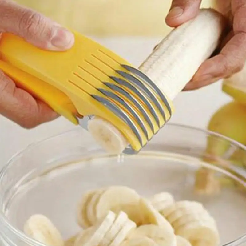 

Hot Kitchen Accessories Banana Slicer Chopper Fruit Cutter Cucumber Salad Vegetable Peeler New Cooking Tool Home Creative