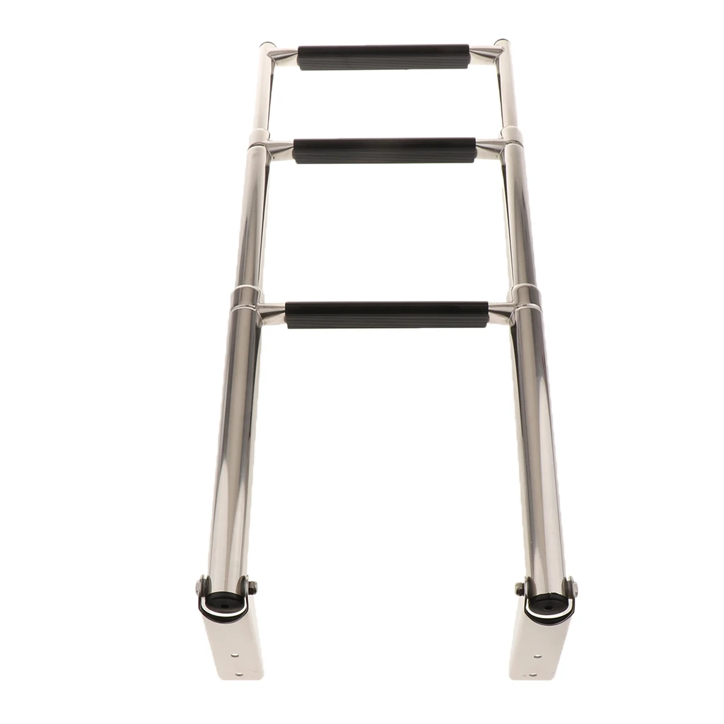 3-Step Stainless Steel Under Platform Slide Mount Boat Boarding Telescoping Ladder Compact and efficient - Telescopic Design