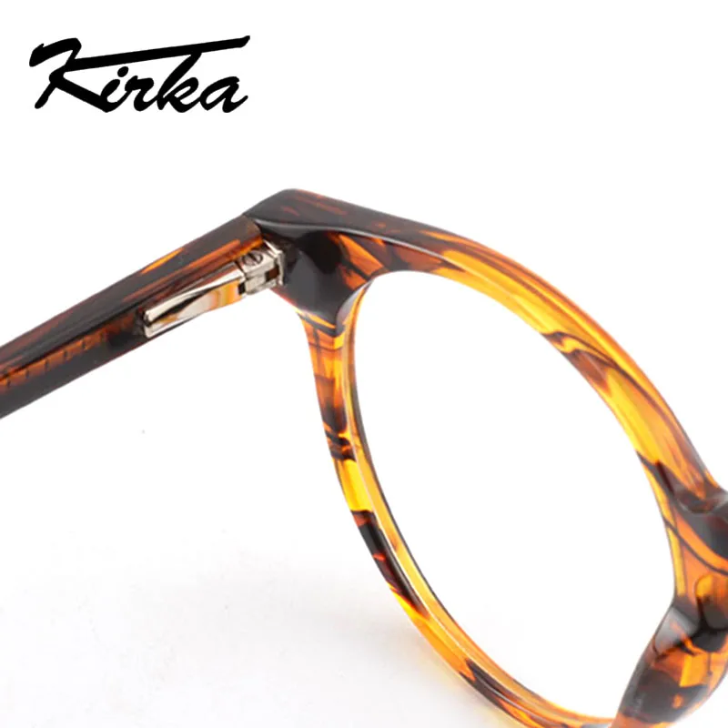 Tanie Kirka rama okulary kobiety okulary rama pełna ramki okrągłe do czytania w stylu Retro czyste soczewki do okularów okulary octanowe ramki