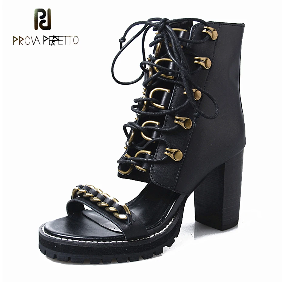 tied leather heeled sandals
