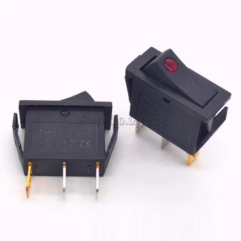 KCD3 кулисный переключатель 16A 250V 20A 125VAC 2Pin/3Pin ВКЛ-ВЫКЛ-на 2/3 позиции KCD3-102/N 15*, маленького размера, круглой формы с диаметром 32 мм Мощность переключателя сброса давления переключатель