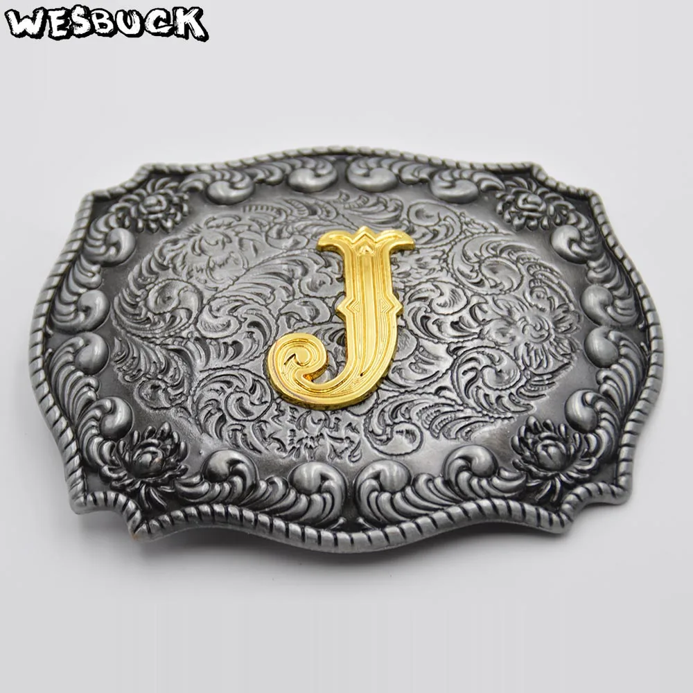

WesBuck Brand Fashion Buckle Big Letters J Metal Belt Buckles
