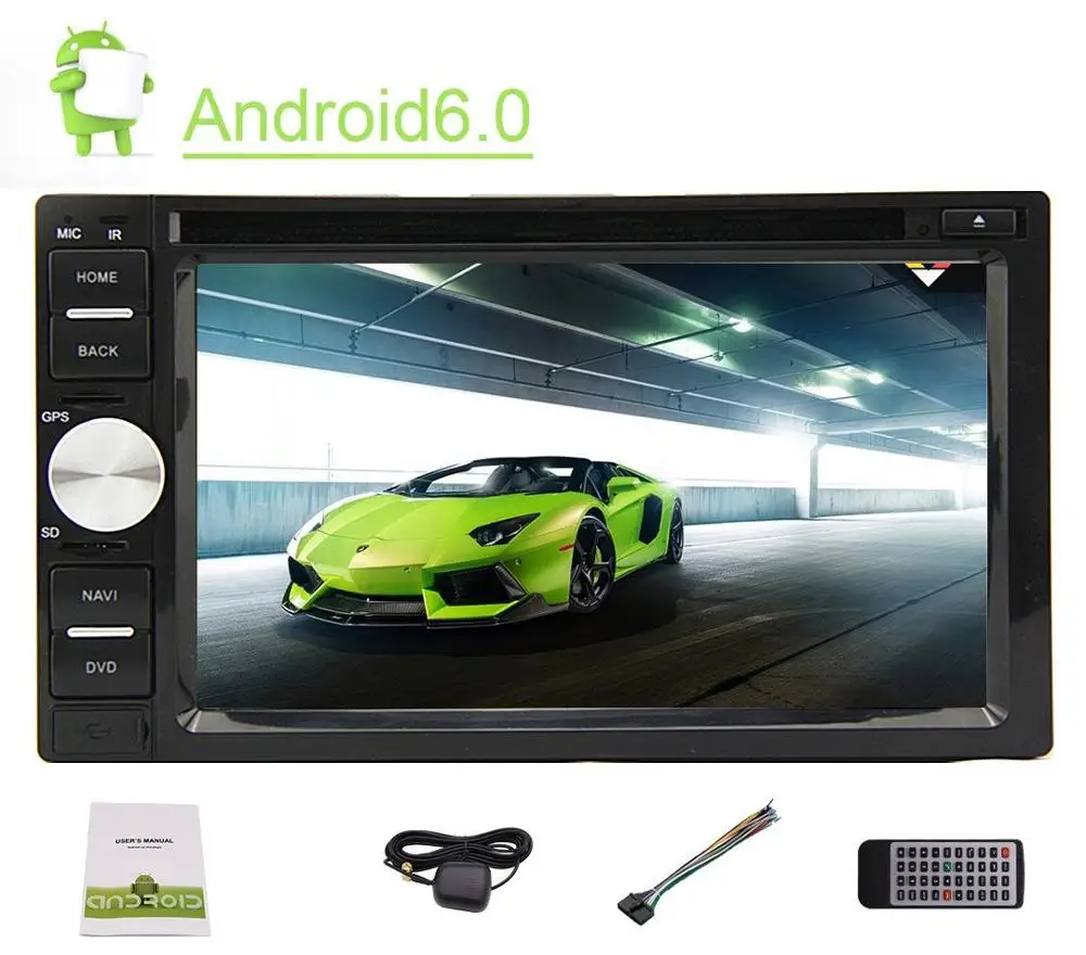 

Anroid6.0 Car CD dvd Stereo in Dash Headunit Double Din Car GPS Navigation Capacity Screen Support Steering Wheel SD/USB/WIFI/3G
