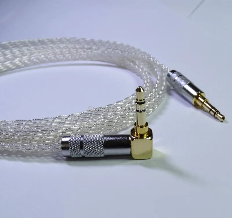 1M 3.5mm Male to 3.5mm Male 8 cores Silver plated Stereo Audio Cable Record Car AUX Cable For amplifier ipod MP3 smart phone