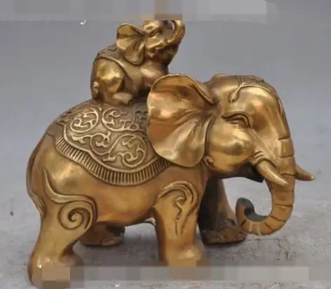 

S06898 7.2"chinese bronze copper animal beast auspicious Elephants Baby elephant statue discount 30% (C0324)