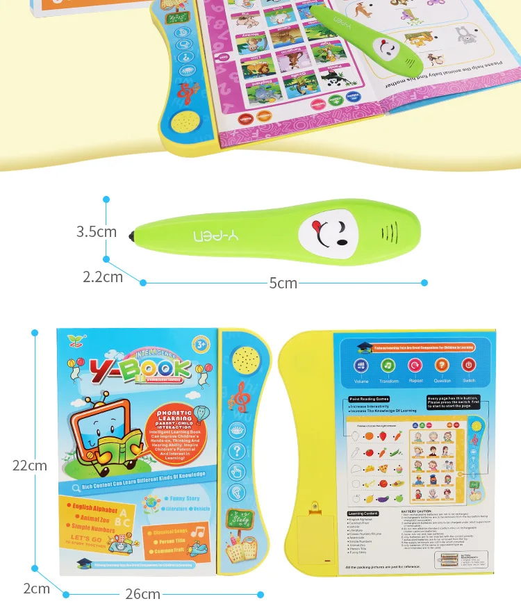 Livro de Aprendizagem com Lógica Educativos para Crianças Multi-função Inglês Eletrônico Leitura Inteligente Caneta Pai-criança Interação Brinquedos Mod. 268943 11 Computers & Electronics