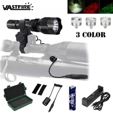 VastFire 802 белый/красный/зеленый цвет охота свет 1 Режим Открытый Водонепроницаемый светодиодный тактическое оружие огни Torch light для 18650