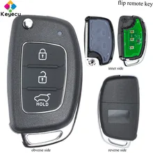 KEYECU замена флип/складной дистанционный Автомобильный ключ-3 кнопки и 433 МГц и ID70 чип-брелок для hyundai IX25- P/N: RKE-4F17