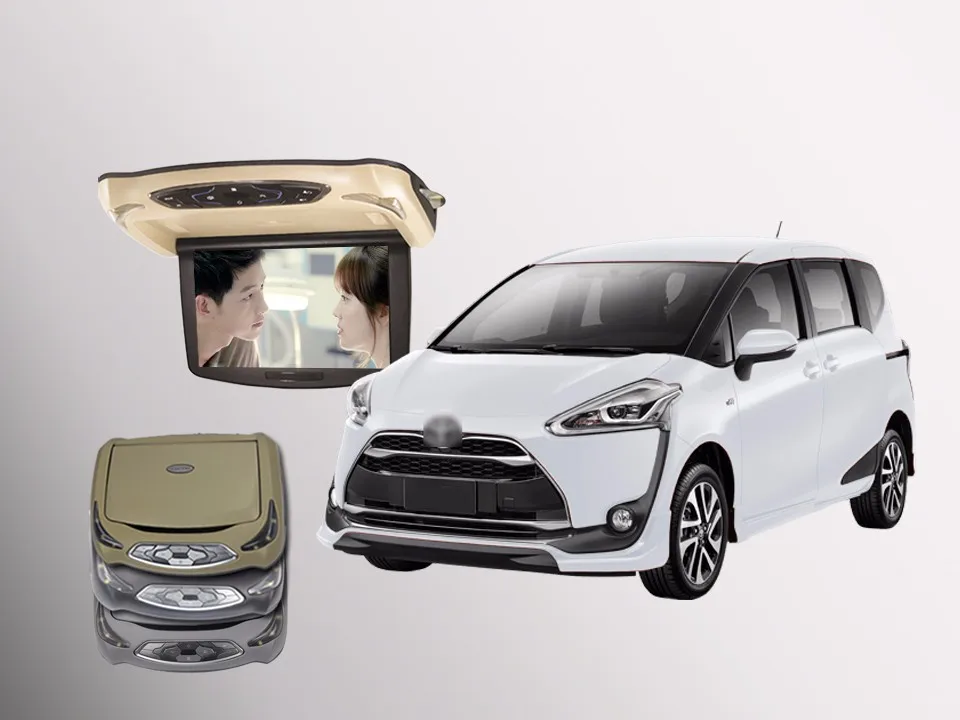 BigBigRoad для toyota sienta Автомобильный откидной монитор светодиодный цифровой экран накладные Мультимедийные видео потолок на крыше