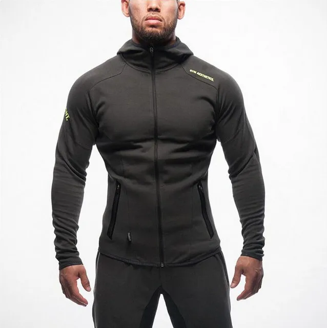 Buy Fitness Men Bodybuilding Hoodies Gyms Brand Clothing Men Hoody Zipper