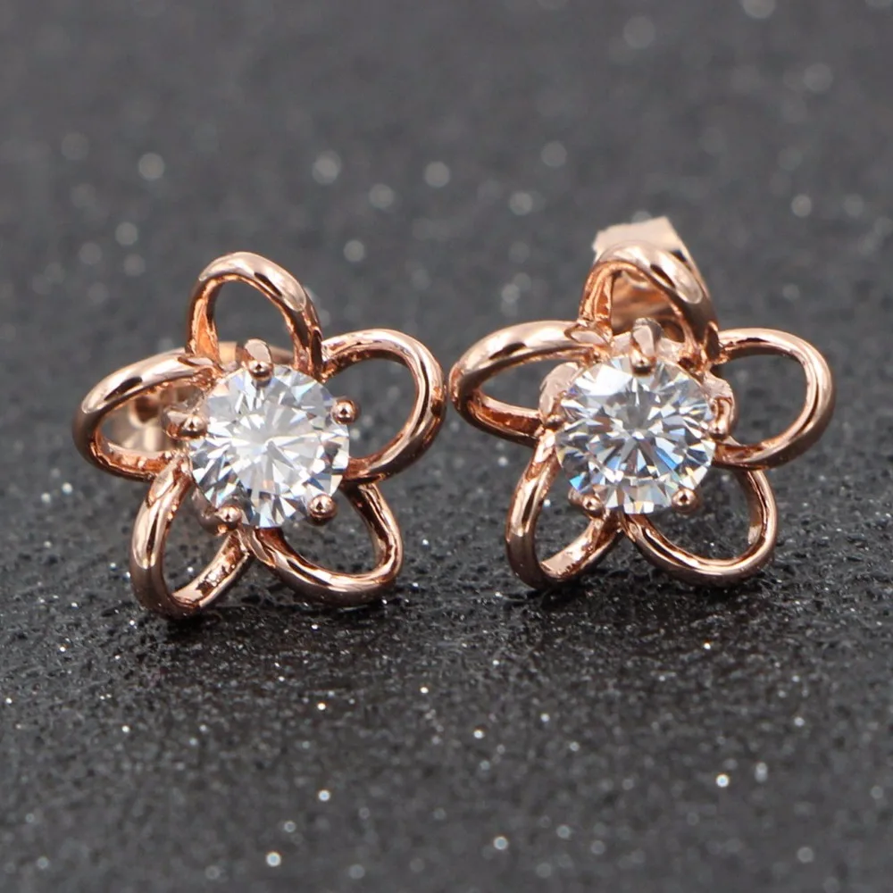 HeeZen Star Earrings Romantic Stud Earring Rose Gold Color Earings for ...