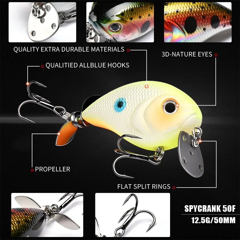 ALLBLUE SPYCRANK 50F плавающая мелкая Дайвинг Crankbait рыболовная приманка 12 5 г/50 мм