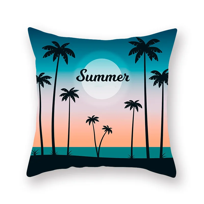 45*45 тропическая декоративная подушка для дивана, чехлы из полиэстера, декоративная подушка для дома, Летний пляж, море, кокосовое дерево, наволочка 40822 - Цвет: 2BZ-40822-12