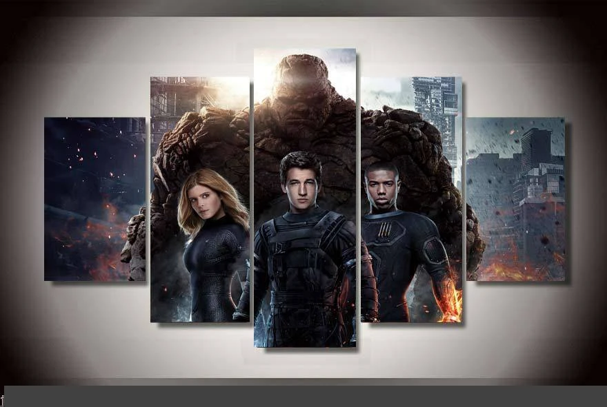 

Artistic originality Indoor Art Abstract Indoor Decor R1 Fantastic Four Movie print poster canvas in 5 pieces