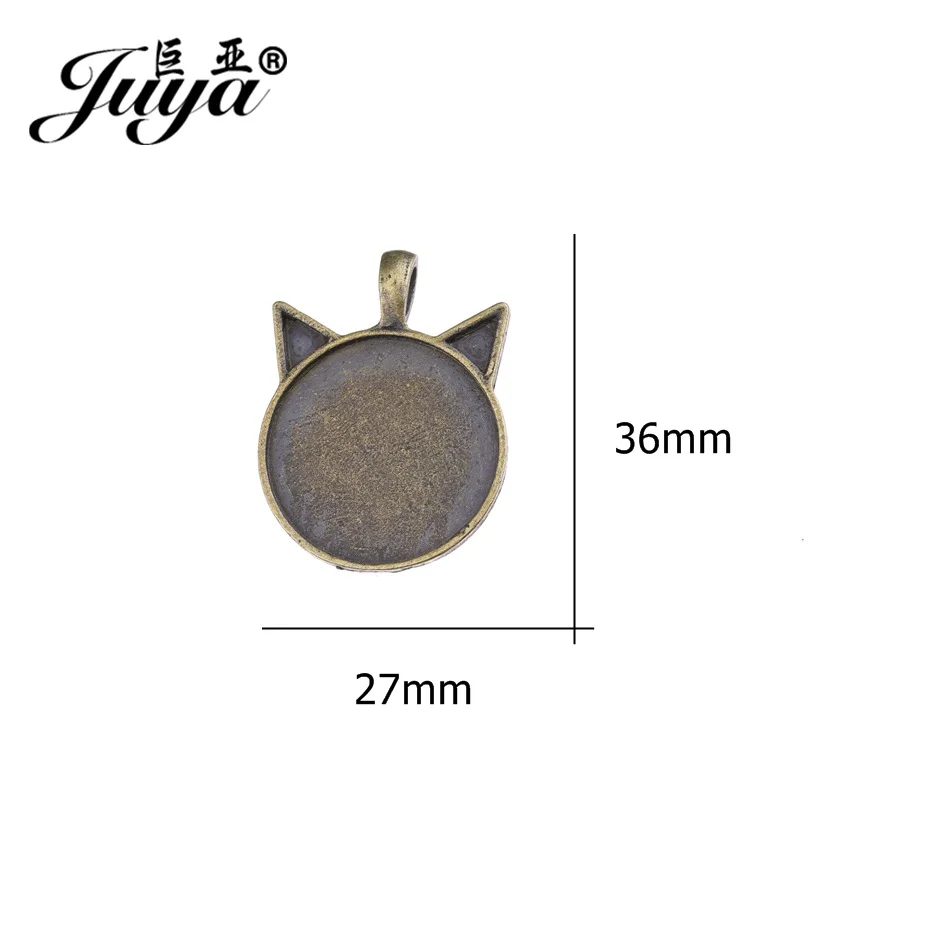 Ожерелье JUYA подвеска ювелирное изделие для DIY 25 мм 4 шт./лот кошачьи ушки форма