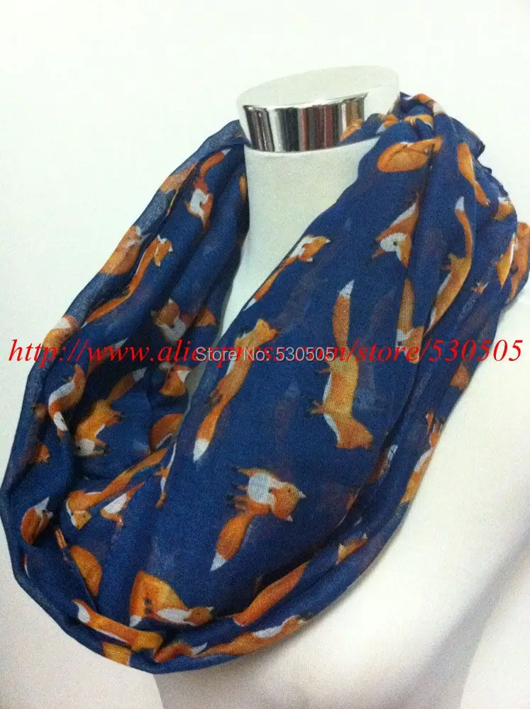 

New fox print infinity scarf comfortable 10pcs/lot free shipping