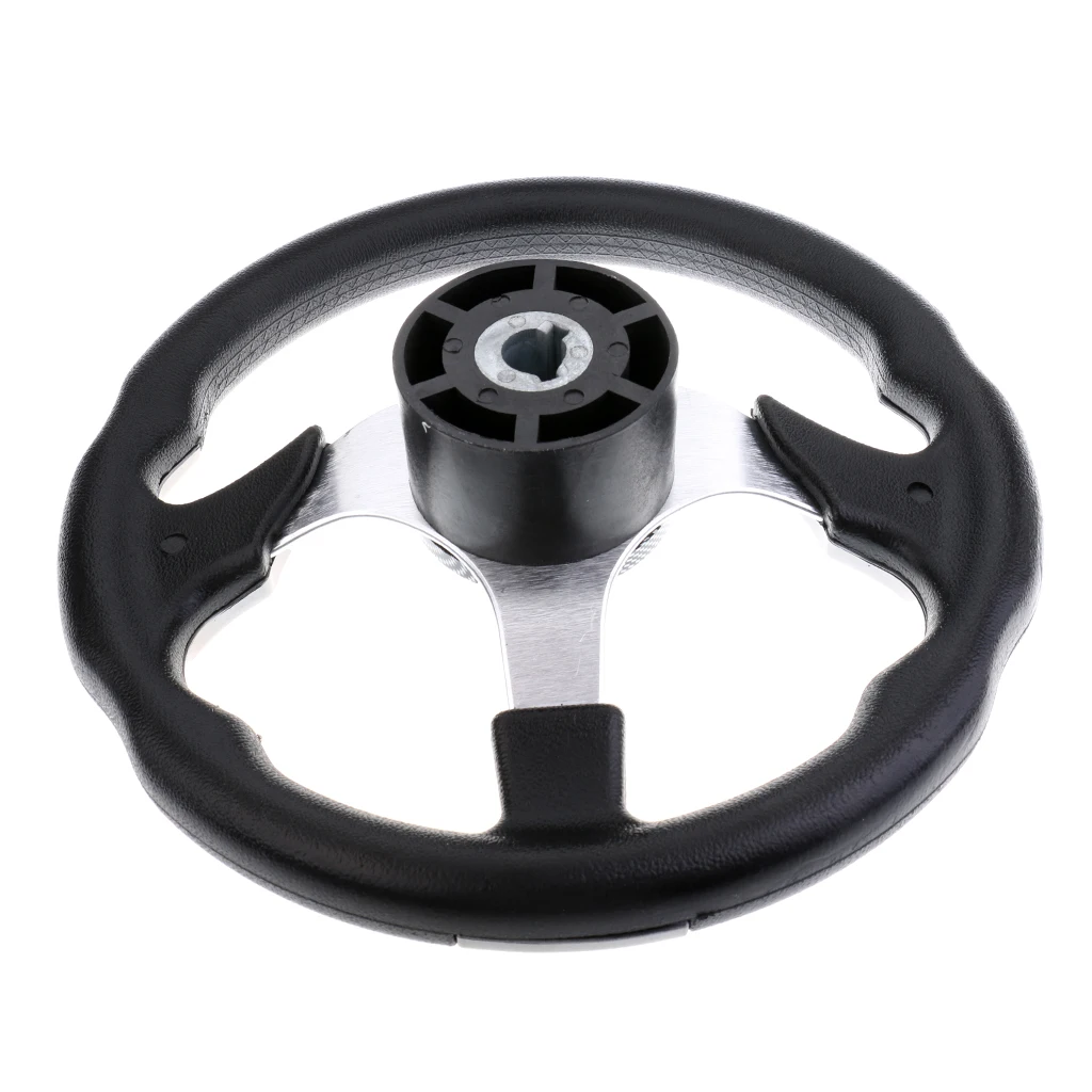 New 315mm Aluminum Alloy Marine Boat Pontoon Steering Wheel 3 Spoke 3/4' Shaft for Canoe Kayak Boat Accessories