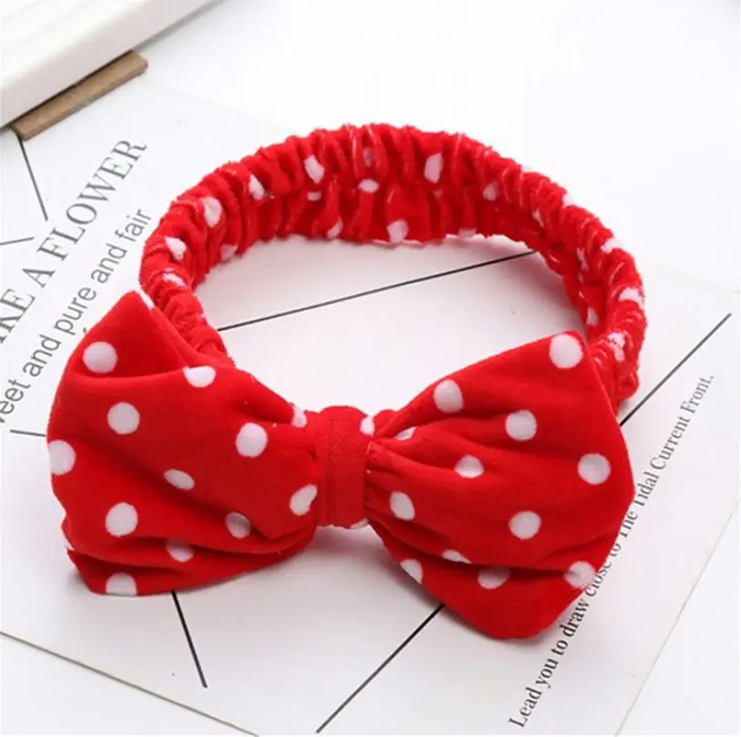

Girl Rabbit Ears Hair Band Headband Kids Solid Bow Knot Hair Tie Baby Newborn Turban Children Elastic Headwear Cute hair Bandana