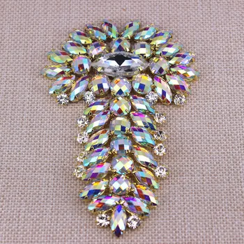 

Sobuy 11.2x7.5cm 1PCS Delicate Crystal AB Rhinestone Applique For Fashion Clothes Shoes Hats Party Dress Decorative
