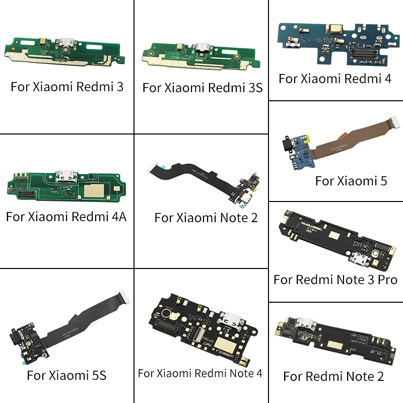 

USB Charging Port Dock Charger Flex Cable For Xiaomi Redmi S2 3S 3 4 4A 4X 5A 5Plus 5 6 7 Note Note2 Note3 Note3Pro Replacement