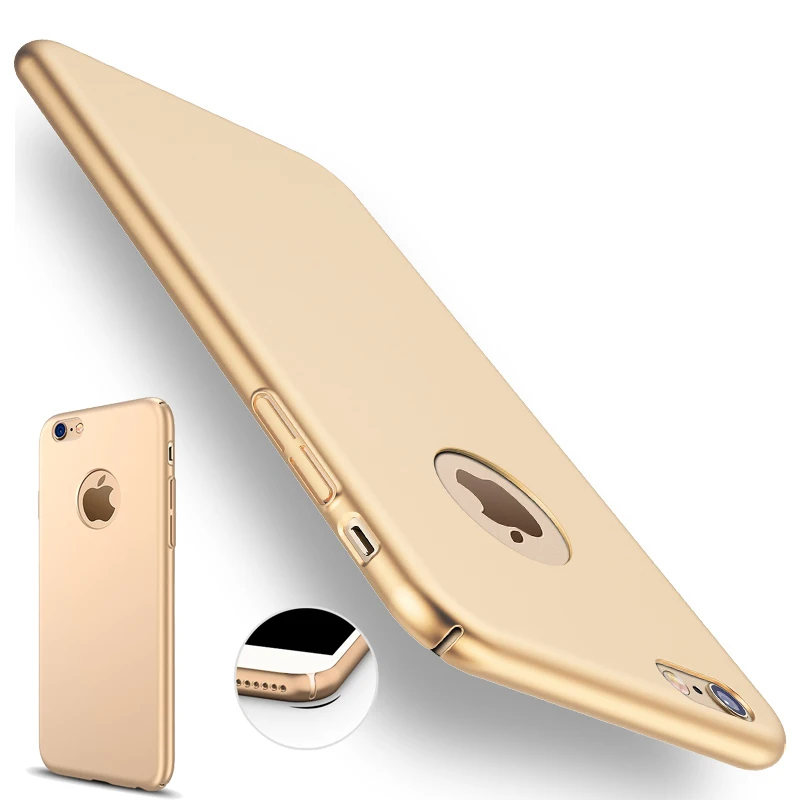 for iphone 7 plus iphone 7 Case Gold Black Luxury Thin Back Hard Armor Case for Apple iphone 6 6S 5 5S SE Cover Logo Accessories
