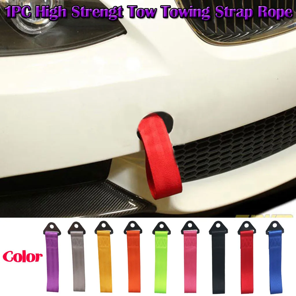 Universal High Strength Vehicle Auto Racing Recovery Hook Tow Towing Strap Rope Strength 2 tons Width 2 inches about 5CM wide 8Z|Towing Ropes| - AliExpress