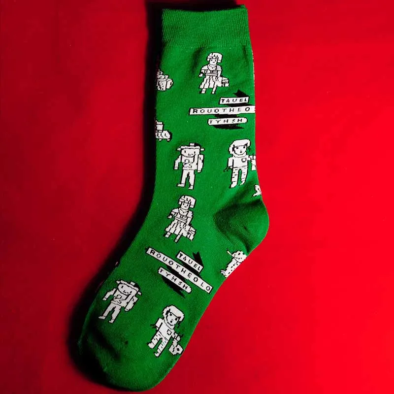 Модные носки в Корейском стиле, Харадзюку, уличные, хип-хоп, унисекс, забавные, счастливый человек, носки, скейтборд, пламя, женские носки - Цвет: 6