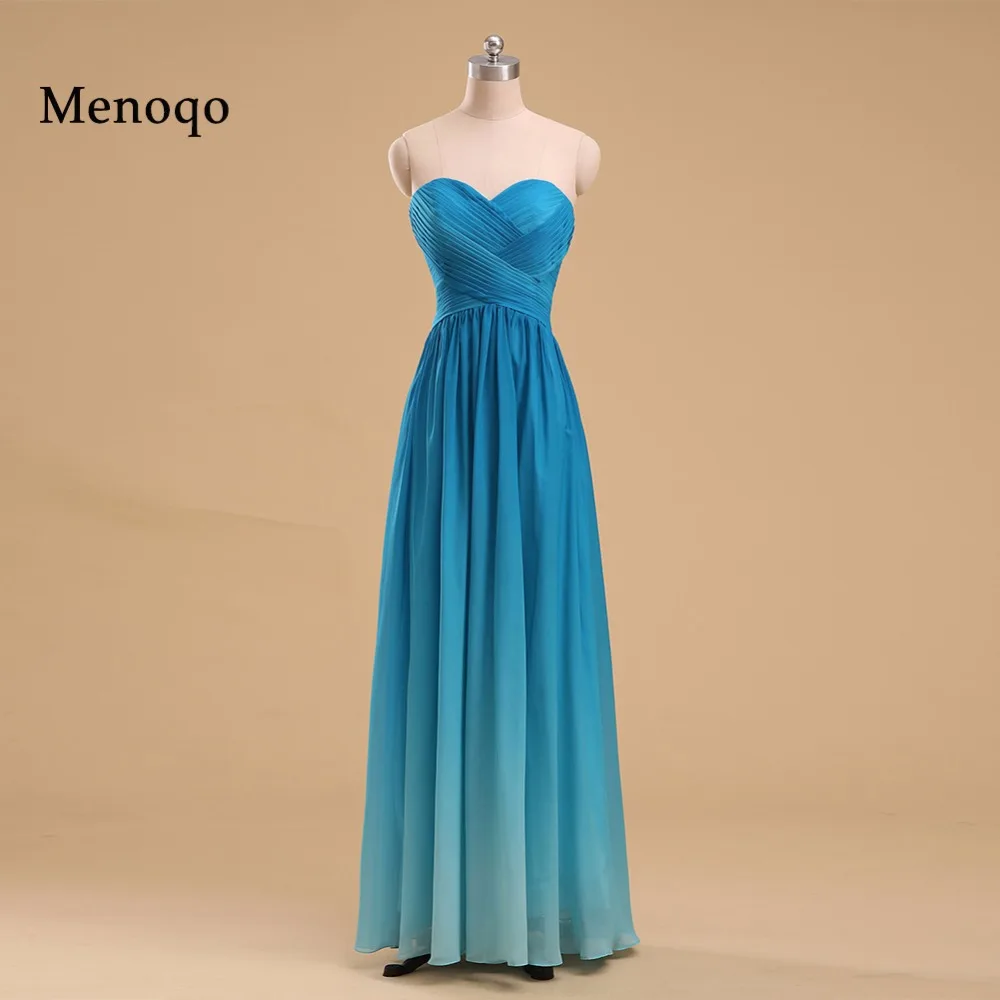 2971S Real Sample A line Floor length long Evening Party Dresses Sweetheart 2018 Gradient Chiffon fitted evening dresses | Свадьбы и